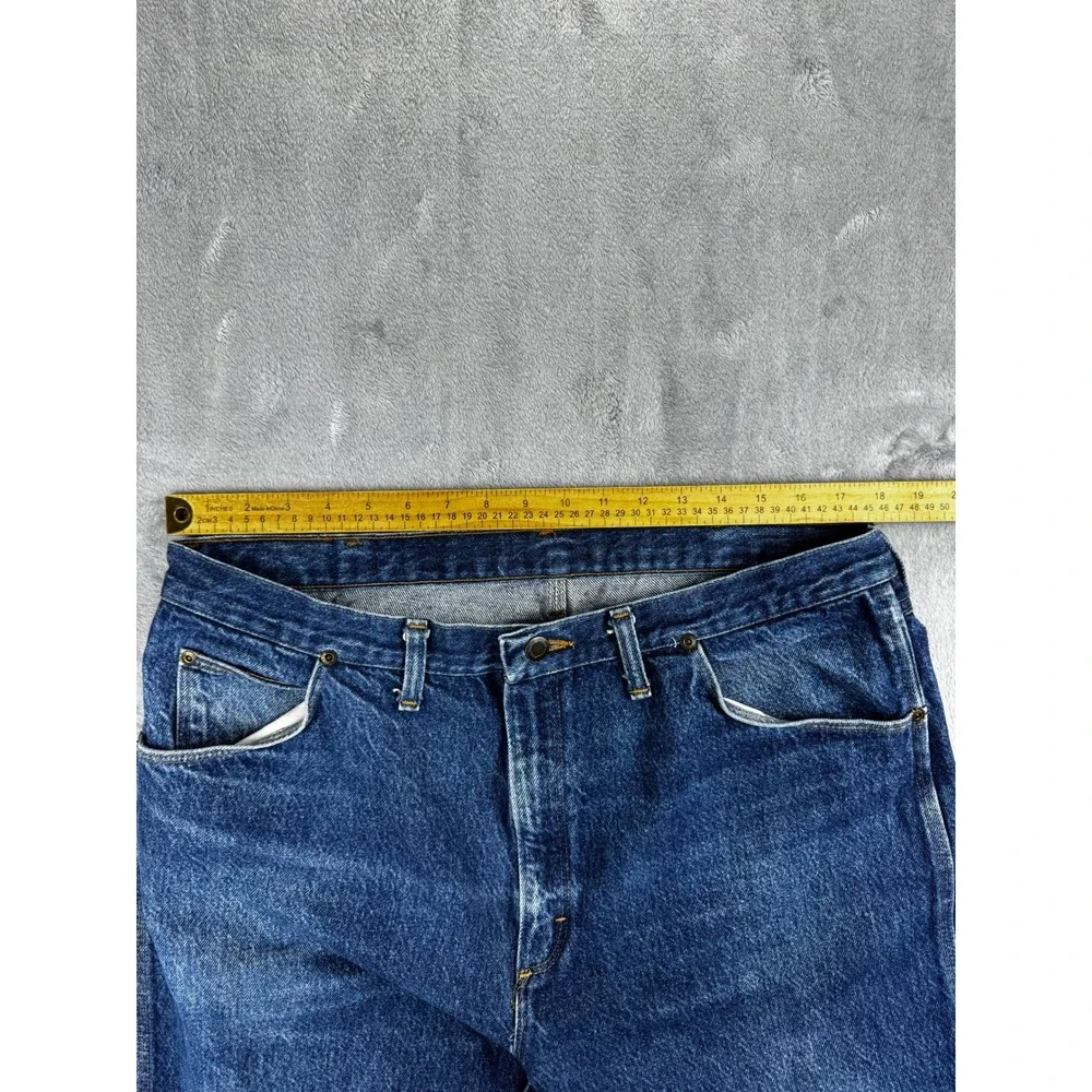 Wrangler Mens Jeans 40x30 Blue Straight Leg Denim Made In USA 99902PW 38x27
